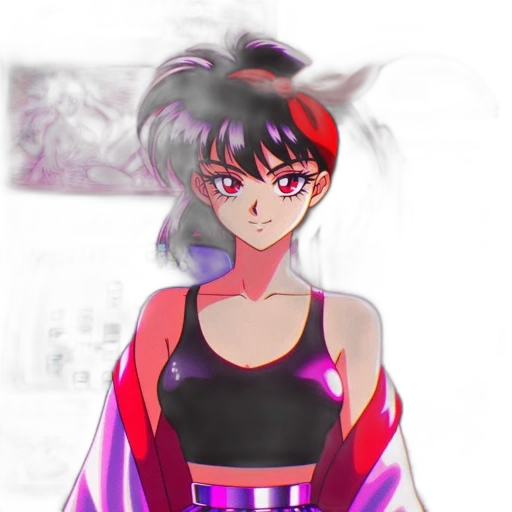 anime, vaporwave, pixel art, concept art transparent PNG cut-out