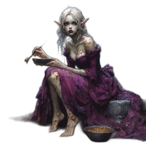 dress, food, fantasy art, concept art transparent PNG cut-out