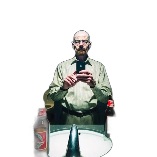 bottle, jacket, staff, robot transparent PNG cut-out