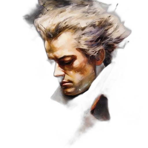 face, hair, jacket, photorealistic transparent PNG cut-out
