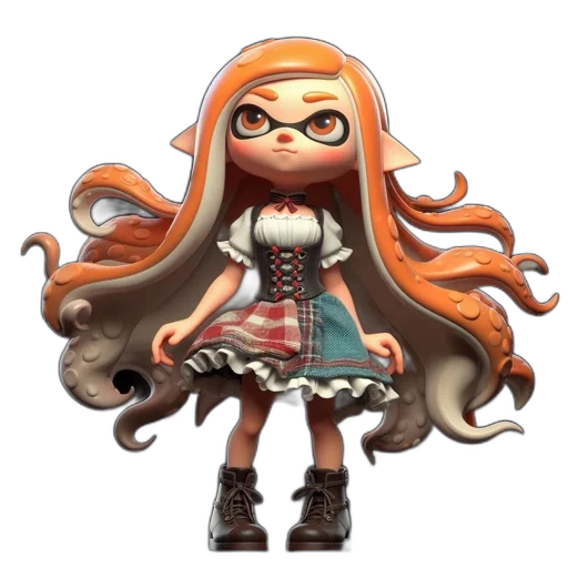 dress, hair, weapon, staff transparent PNG cut-out