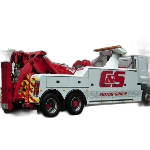 3d render, white, tow, truck transparent PNG cut-out