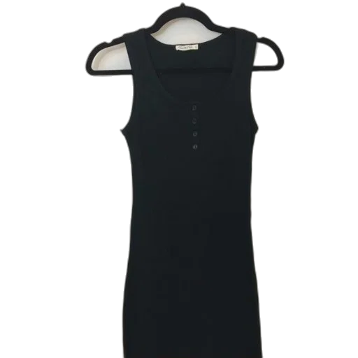 dress, black, sleeveless, buttons transparent PNG cut-out