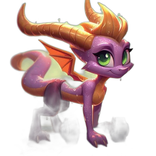 dragon, staff, crown, creature transparent PNG cut-out