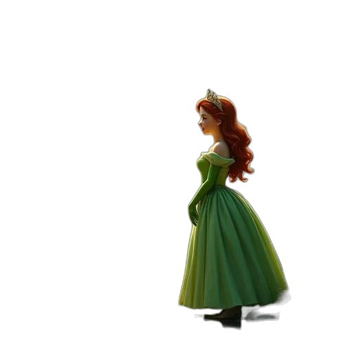 dress, crown, staff, 3d render transparent PNG cut-out