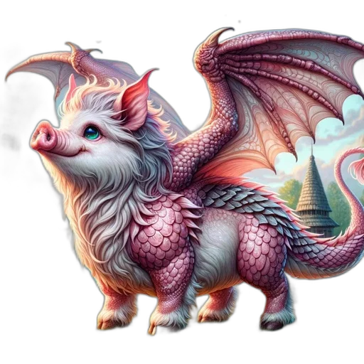 dragon, creature, animal, staff transparent PNG cut-out