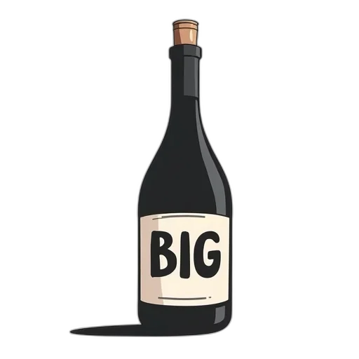 bottle, food, 3d render, stylized transparent PNG cut-out