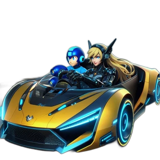 car, concept art, 3d render, anime transparent PNG cut-out