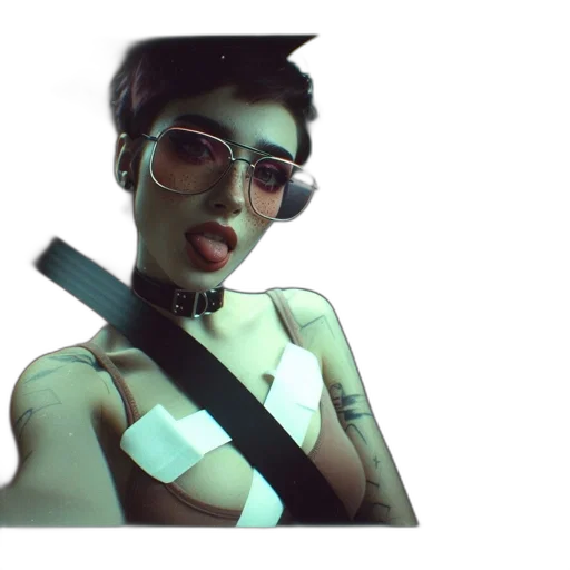 cyberpunk, vaporwave, concept art, 3d render transparent PNG cut-out