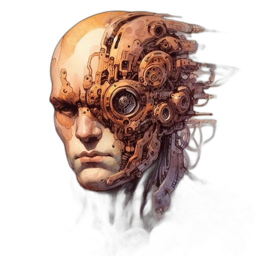 robot, face, mask, creature transparent PNG cut-out