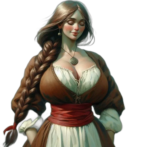 dress, face, staff, fantasy art transparent PNG cut-out