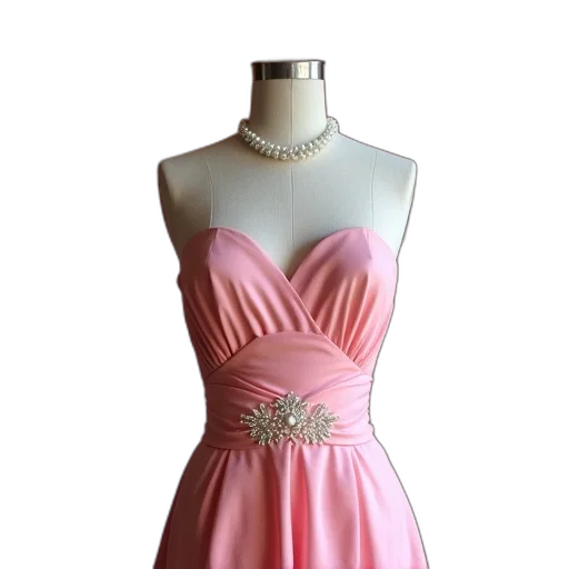 dress, 3d render, vaporwave, photorealistic transparent PNG cut-out