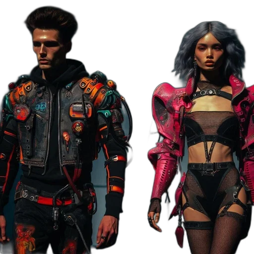 jacket, cyberpunk, concept art, 3d render transparent PNG cut-out