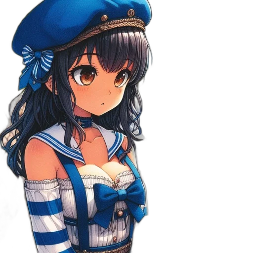 dress, hat, staff, weapon transparent PNG cut-out
