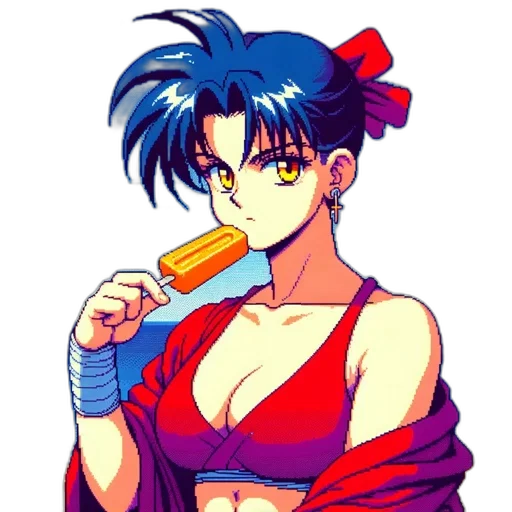 weapon, staff, vaporwave, anime transparent PNG cut-out