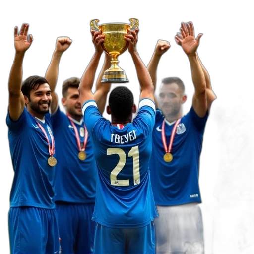 group, soccer, players, celebrating transparent PNG cut-out