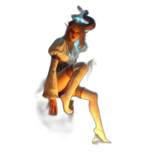 hat, dress, staff, robot transparent PNG cut-out