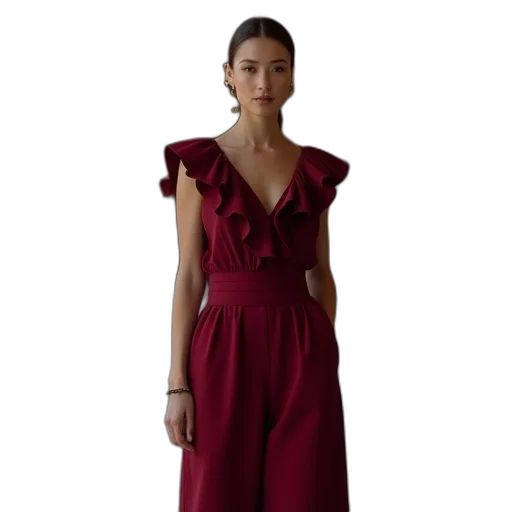 dress, red, dark, earth tones transparent PNG cut-out