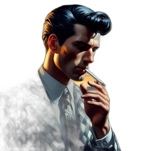 face, jacket, comic book art, concept art transparent PNG cut-out