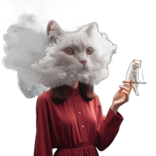staff, dress, umbrella, hat transparent PNG cut-out
