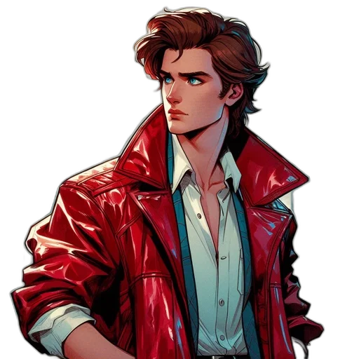 jacket, comic book art, concept art, pixel art transparent PNG cut-out