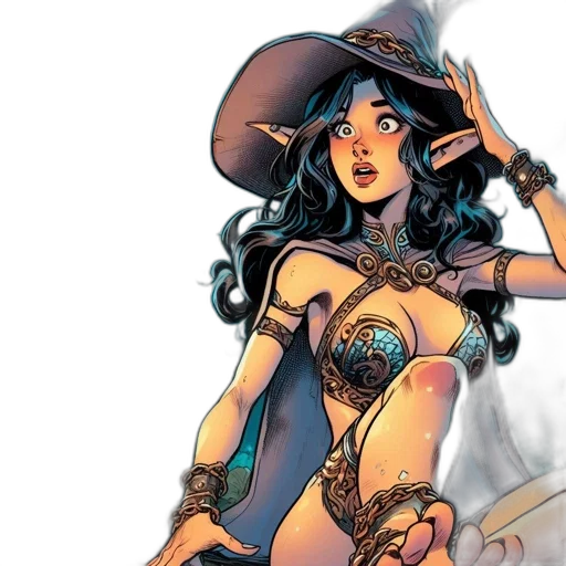 comic book art, concept art, fantasy art, woodland transparent PNG cut-out