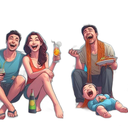 concept art, comic book art, watercolor, cartoon transparent PNG cut-out