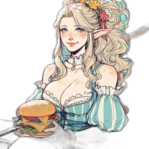food, dress, crown, staff transparent PNG cut-out