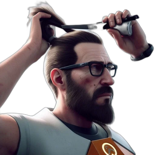 hair, staff, face, weapon transparent PNG cut-out