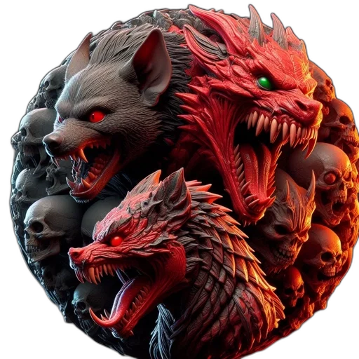 dragon, mask, 3d render, concept art transparent PNG cut-out