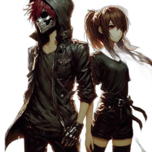 mask, jacket, concept art, cyberpunk transparent PNG cut-out