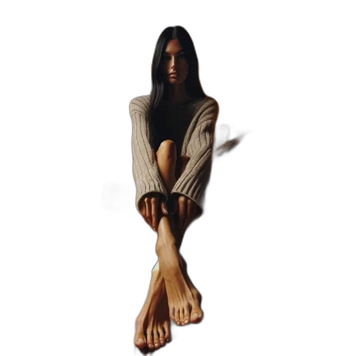 dress, shoes, face, creature transparent PNG cut-out