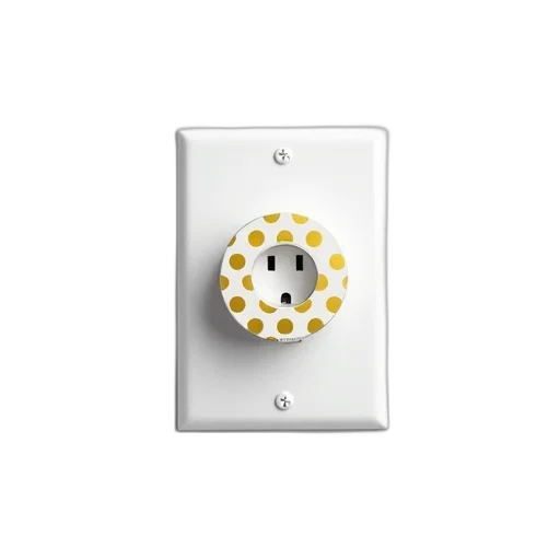 3d render, white, wall, outlet transparent PNG cut-out