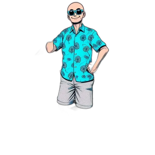 jacket, staff, cartoon, pixel art transparent PNG cut-out