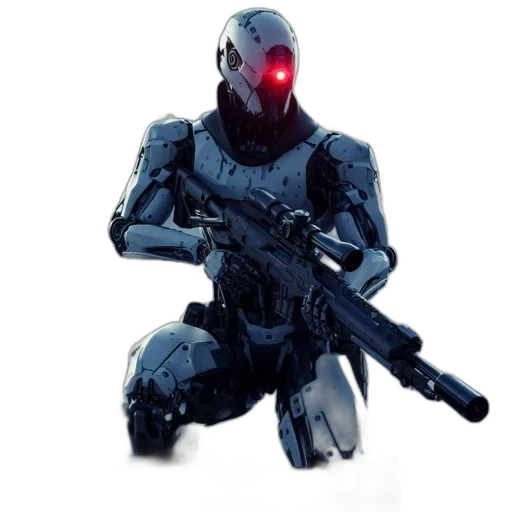 robot, weapon, mask, concept art transparent PNG cut-out