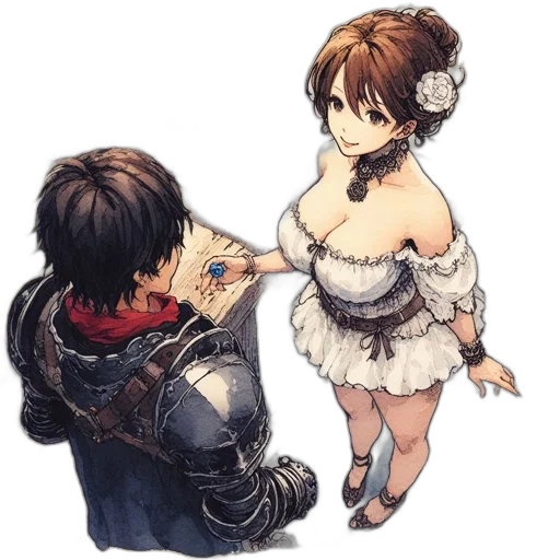 dress, weapon, staff, crown transparent PNG cut-out