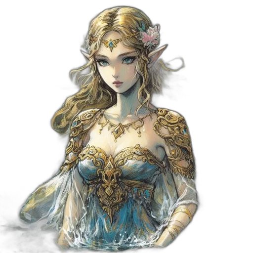 dress, fantasy art, concept art, watercolor transparent PNG cut-out
