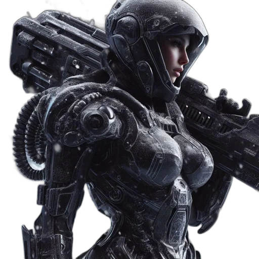robot, weapon, concept art, cyberpunk transparent PNG cut-out