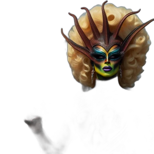 mask, hair, creature, face transparent PNG cut-out