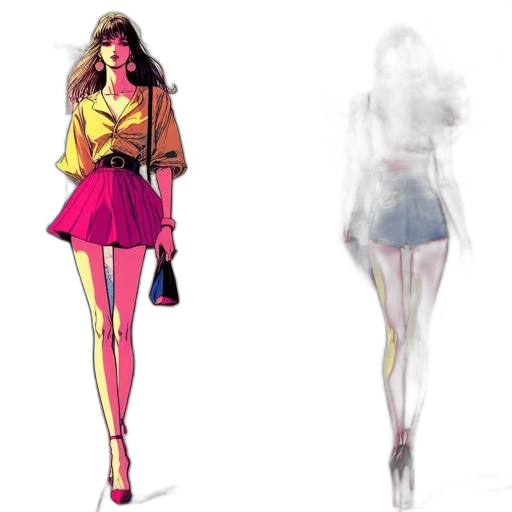 dress, concept art, 3d render, watercolor transparent PNG cut-out