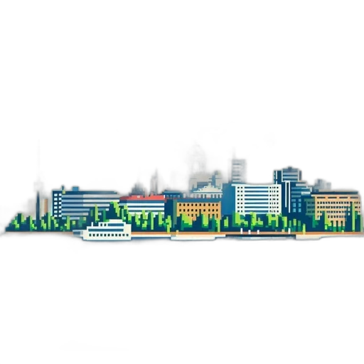 building, pixel art, concept art, cartoon transparent PNG cut-out
