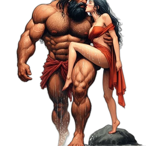 comic book art, fantasy art, concept art, underwater transparent PNG cut-out