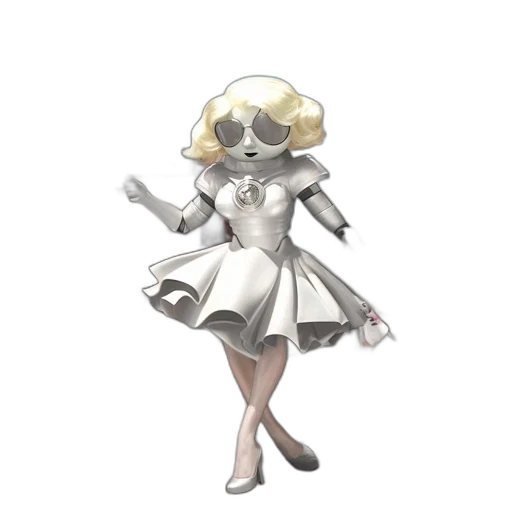 dress, staff, robot, weapon transparent PNG cut-out