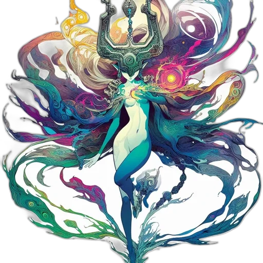 dragon, staff, creature, mask transparent PNG cut-out