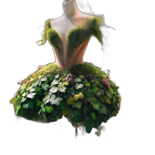 dress, crown, flower, creature transparent PNG cut-out