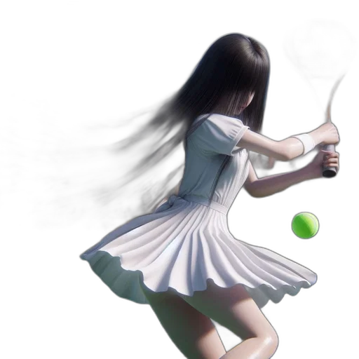 dress, staff, weapon, hair transparent PNG cut-out