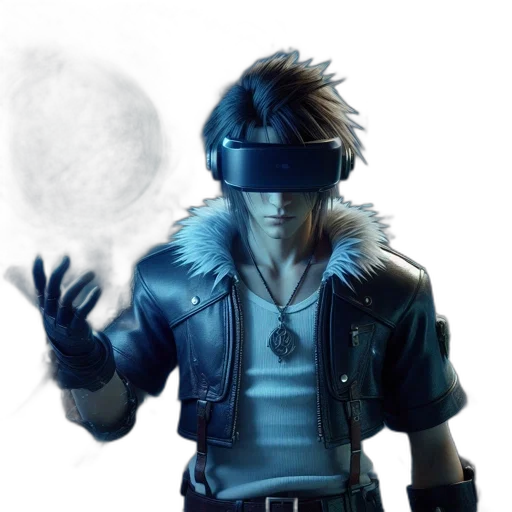 mask, jacket, staff, weapon transparent PNG cut-out