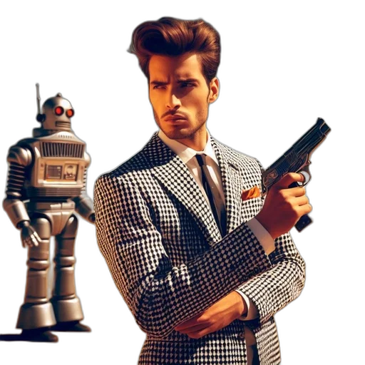 robot, jacket, concept art, pixel art transparent PNG cut-out
