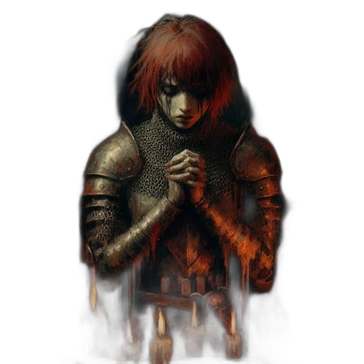 jacket, face, sword, fantasy art transparent PNG cut-out
