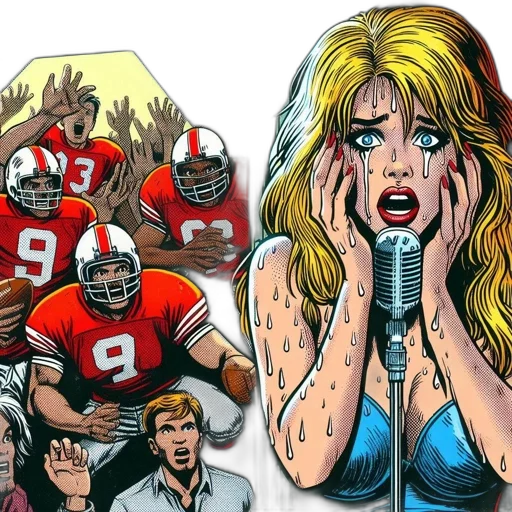 comic book art, football, match, scene transparent PNG cut-out